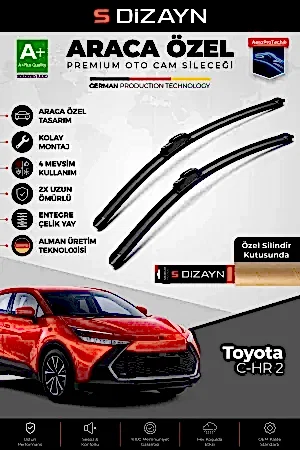 S-Dizayn Toyota C-Hr Ön Cam Silecek Seti 2023 Üzeri Premium Araca Özel 70-35 Cm  A+ Kalite