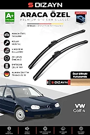 S-Dizayn Vw Golf 4 Ön Cam Silecek Seti 1998-2002 Premium Araca Özel 53-48 Cm  A+ Kalite