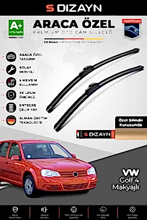 S-Dizayn Vw Golf 4 Makyajlı Ön Cam Silecek Seti 2002-2004 Premium Araca Özel 53-48 Cm  A+ Kalite
