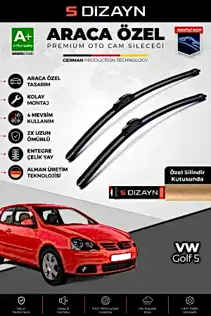 S-Dizayn Vw Golf 5 Ön Cam Silecek Seti 2004-2005 Premium Araca Özel 60-48 Cm  A+ Kalite