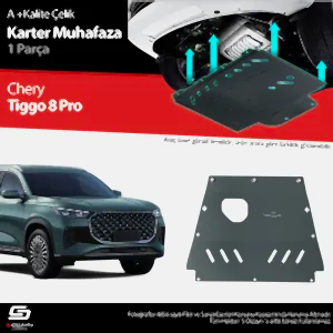 S-Dizayn Chery Tiggo 8 Pro Çelik Karter Muhafaza Koruma 2025 Üzeri A+ Kalite