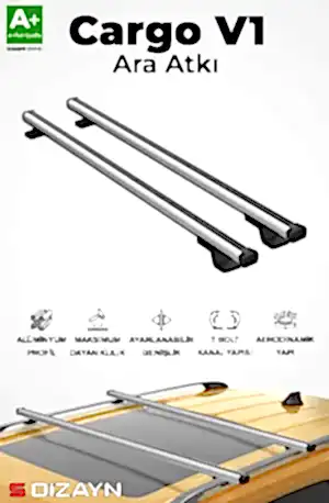 S-Dizayn Land Rover Freelander S-Bar Cargo V1 Ara Atkı Tavan Taşıyıcı Barı Gri 110 Cm 1998-2006 A+ Kalite