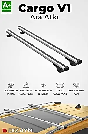 S-Dizayn Peugeot 306 Sw S-Bar Cargo V1 Ara Atkı Tavan Taşıyıcı Barı Gri 110 Cm 1993-2002 A+ Kalite