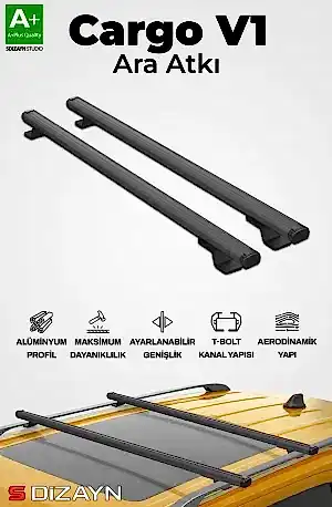 S-Dizayn Alfa Romeo 156 Sportwagon S-Bar Cargo V1 Ara Atkı Tavan Taşıyıcı Barı Siyah 120 Cm 1997-2007 A+ Kalite