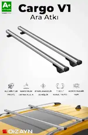 S-Dizayn Bmw 3 Serisi E36 Touring S-Bar Cargo V1 Ara Atkı Tavan Taşıyıcı Barı Gri 120 Cm 1990-1999 A+ Kalite
