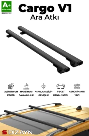 S-Dizayn Bmw 3 Serisi E91 Touring S-Bar Cargo V1 Ara Atkı Tavan Taşıyıcı Barı Siyah 130 Cm 2005-2012 A+ Kalite