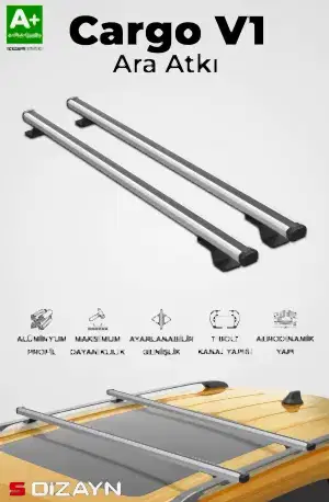 S-Dizayn Citroen C3 Aircross S-Bar Cargo V1 Ara Atkı Tavan Taşıyıcı Barı Gri 130 Cm 2017-2024 A+ Kalite