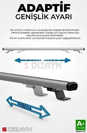 S-Dizayn Citroen C3 Aircross S-Bar Cargo V1 Ara Atkı Tavan Taşıyıcı Barı Gri 130 Cm 2017-2024 A+ Kalite thumb 2