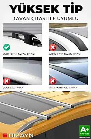 S-Dizayn Citroen C3 Aircross S-Bar Cargo V1 Ara Atkı Tavan Taşıyıcı Barı Gri 130 Cm 2017-2024 A+ Kalite thumb 3