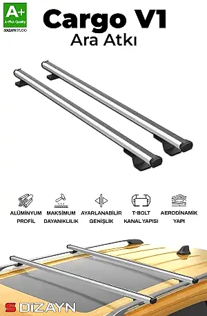 S-Dizayn Mercedes Glk-Class S-Bar Cargo V1 Ara Atkı Tavan Taşıyıcı Barı Gri 130 Cm 2009-2015 A+ Kalite
