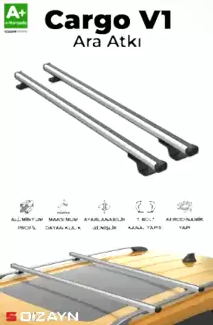 S-Dizayn Mitsubishi Pajero S-Bar Cargo V1 Ara Atkı Tavan Taşıyıcı Barı Gri 130 Cm 2000-2006 A+ Kalite