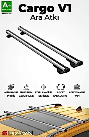 S-Dizayn Seat Alhambra S-Bar Cargo V1 Ara Atkı Tavan Taşıyıcı Barı Gri 130 Cm 2000-2010 A+ Kalite