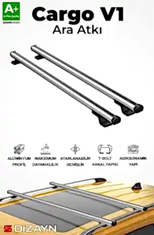 S-Dizayn Bmw X5 S-Bar Cargo V1 Ara Atkı Tavan Taşıyıcı Barı Gri 140 Cm 1999-2006 A+ Kalite