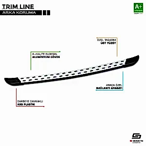 S-Dizayn Fiat Fiat Ulysse Trimline Gri Arka Koruma 2022 Üzeri