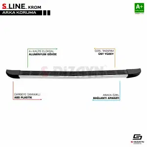 S-Dizayn Ford Tourneo Custom 2 S-Line Krom Arka Koruma 2023 Üzeri