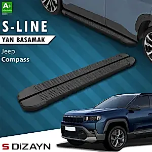 S-Dizayn Jeep Compass 3 S-Line Siyah Yan Basamak 193 Cm 2025 Üzeri A+ Kalite