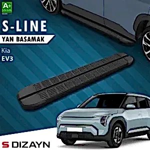 S-Dizayn Kia Ev3 S-Line Siyah Yan Basamak 183 Cm 2025 Üzeri A+ Kalite