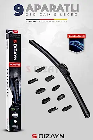 S-Dizayn 9 Aparatlı Oto Cam Sileceği 30 Cm 12 İnç Universal A+ Kalite