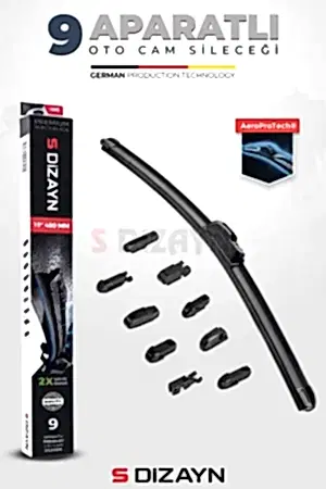 S-Dizayn 9 Aparatlı Oto Cam Sileceği 43 Cm 17 İnç Universal A+ Kalite