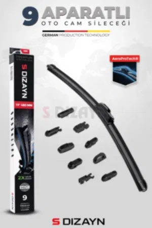 S-Dizayn 9 Aparatlı Oto Cam Sileceği 48 Cm 19 İnç Universal A+ Kalite