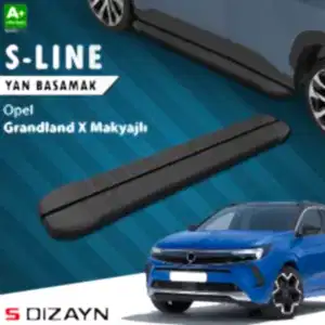 S-Dizayn Opel Grandland X Makyajlı Hybrid S-Line Siyah Yan Basamak 183 Cm 2021-2024 A+ Kalite