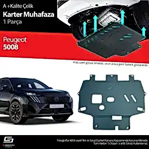 S-Dizayn Peugeot 5008 Çelik Karter Muhafaza Koruma 2024 Üzeri A+ Kalite