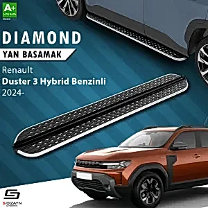 S-Dizayn Renault Duster 3 Hybrid Benzinli Diamond Krom Yan Basamak 183 Cm 2024 Üzeri A+ Kalite