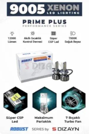 S-Dizayn Prime Plus 9006 Led Xenon / 45W / 12000 Lm / 7000K A+ Kalite