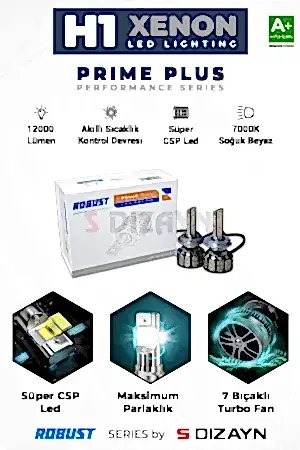 S-Dizayn Prime Plus H1 Led Xenon / 45W / 12000 Lm / 7000K A+ Kalite