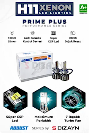 S-Dizayn Prime Plus H11 Led Xenon / 45W / 12000 Lm / 7000K A+ Kalite
