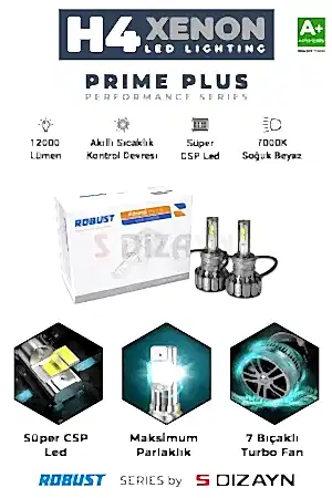 S-Dizayn Prime Plus H4 Led Xenon / 45W / 7000K A+ Kalite
