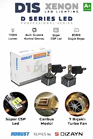 S-Dizayn D1S Led Xenon / 60W / 12000 Lm / 8000K A+ Kalite