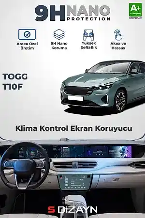 S-Dizayn Togg T10F 9H Nano İç Merkezi Kontrol Ekran Koruyucu (Parlak) 2025 Üzeri A+ Kalite