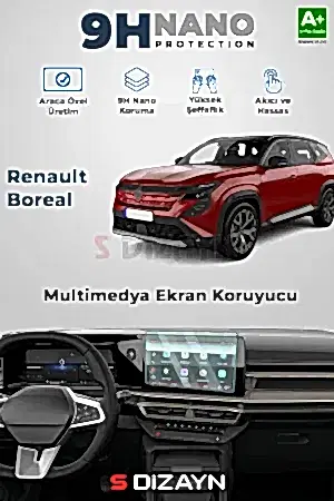 S-Dizayn Renault Boreal 9H Nano Multimedya Ekran Koruyucu (Parlak) 2025 Üzeri A+ Kalite