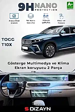 S-Dizayn Togg T10X Ekran Koruyucu Seti Tam Set (Parlak) 2023 Üzeri A+ Kalite