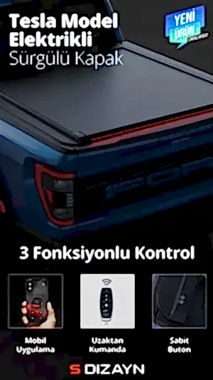 S-Dizayn Ssangyong Musso Tesla Model Elektrikli Sürgülü Kapak 2018 Üzeri