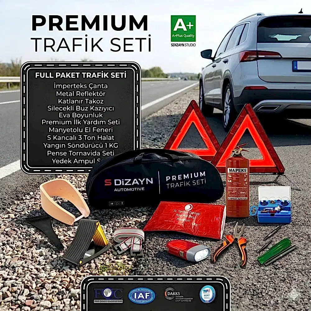 S-Dizayn Premium Araç Trafik Seti Full Paket 12 Parça