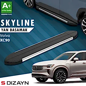 S-Dizayn Volvo Xc90 Makyajlı Benzinli Skyline Krom Yan Basamak 203 Cm 2024 Üzeri A+ Kalite