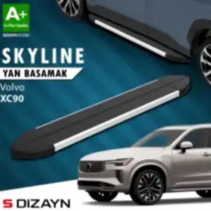 S-Dizayn Volvo Xc90 Makyajlı Hybrid Skyline Aluminyum Yan Basamak 203 Cm 2024 Üzeri A+ Kalite