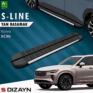 S-Dizayn Volvo Xc90 Makyajlı Hybrid S-Line Aluminyum Yan Basamak 203 Cm 2024 Üzeri A+ Kalite