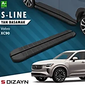 S-Dizayn Volvo Xc90 Makyajlı Hybrid S-Line Siyah Yan Basamak 203 Cm 2024 Üzeri A+ Kalite